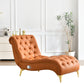 Glam Chaise Lounge Leather Chaise Lounge Sofa Metal Leg for Bedroom Clearhalo 'Chairs & Seating' 'Chaise Lounge' 'chaise_lounge' 'furn' 'furn_chaise_lounge' 'Furniture' 'Living Room Furniture' 7019783