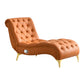 Glam Chaise Lounge Leather Chaise Lounge Sofa Metal Leg for Bedroom Orange Clearhalo 'Chairs & Seating' 'Chaise Lounge' 'chaise_lounge' 'furn' 'furn_chaise_lounge' 'Furniture' 'Living Room Furniture' 7019784