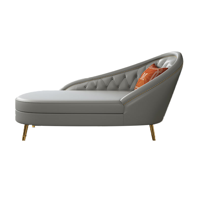 Living Room Chaise Rolled Arms Modern Chaise Lounge with Leather Upholster Gray Right-Arm Chaise Clearhalo 'Chairs & Seating' 'Chaise Lounge' 'chaise_lounge' 'furn' 'furn_chaise_lounge' 'Furniture' 'Living Room Furniture' 7019800