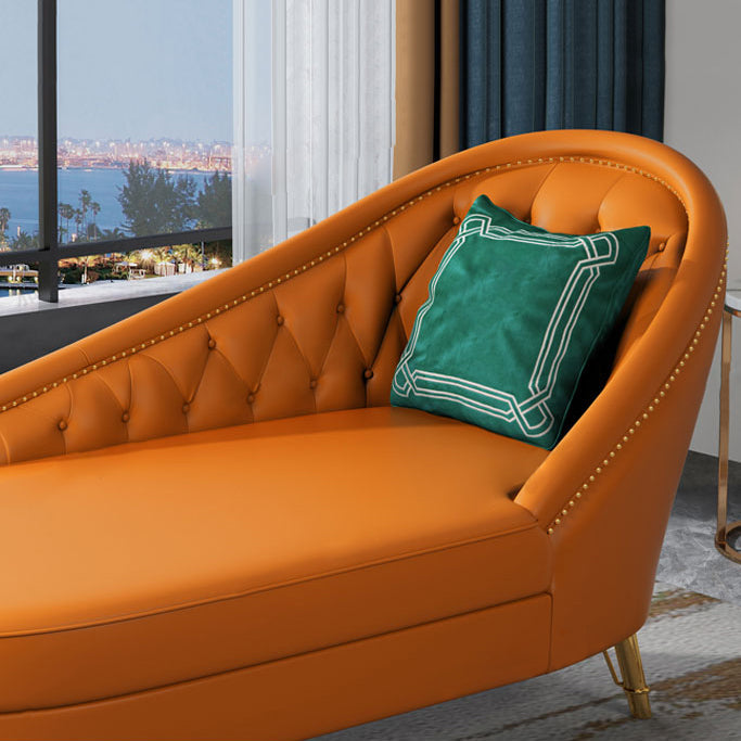 Living Room Chaise Rolled Arms Modern Chaise Lounge with Leather Upholster Clearhalo 'Chairs & Seating' 'Chaise Lounge' 'chaise_lounge' 'furn' 'furn_chaise_lounge' 'Furniture' 'Living Room Furniture' 7019810