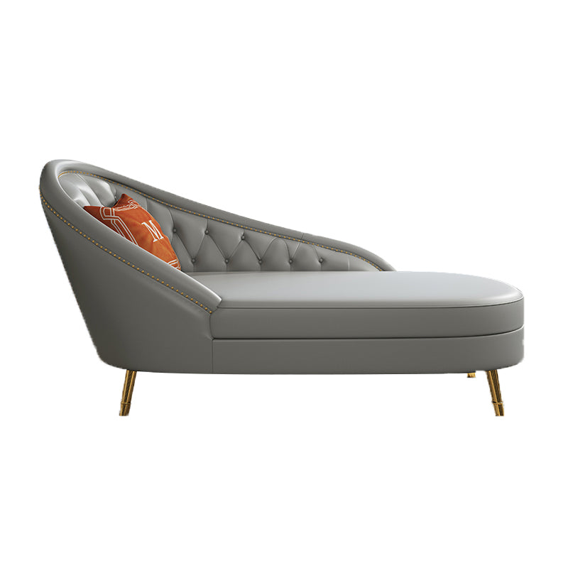 Living Room Chaise Rolled Arms Modern Chaise Lounge with Leather Upholster Gray Left-Arm Chaise Clearhalo 'Chairs & Seating' 'Chaise Lounge' 'chaise_lounge' 'furn' 'furn_chaise_lounge' 'Furniture' 'Living Room Furniture' 7019811