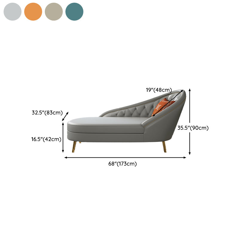 Living Room Chaise Rolled Arms Modern Chaise Lounge with Leather Upholster Clearhalo 'Chairs & Seating' 'Chaise Lounge' 'chaise_lounge' 'furn' 'furn_chaise_lounge' 'Furniture' 'Living Room Furniture' 7019815
