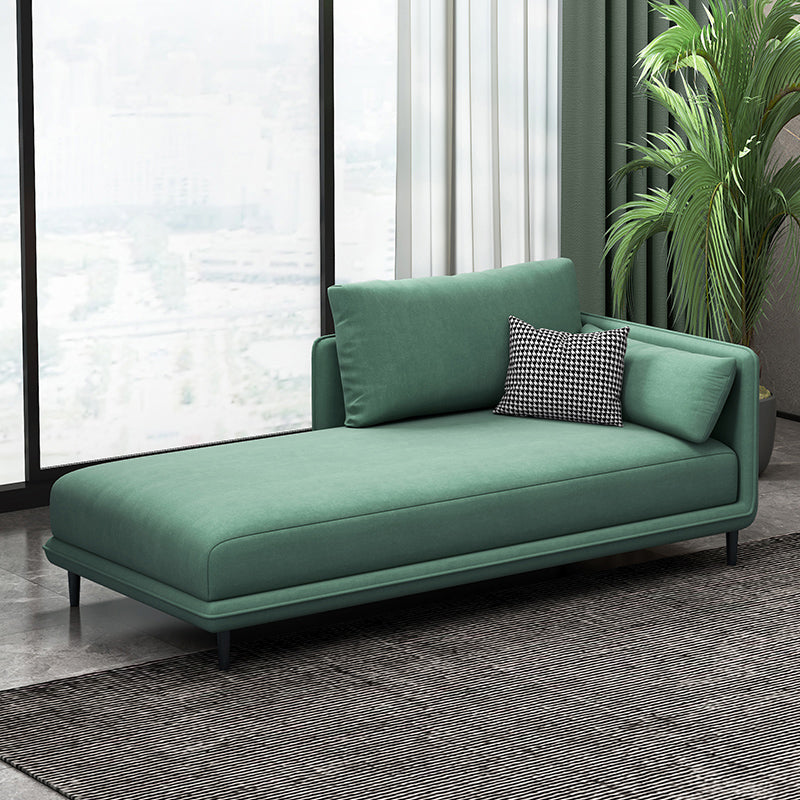 Modern Chaise Lounge Faux Leather Chaise Lounge Sofa with Pillow Lake Blue Right-Arm Chaise Clearhalo 'Chairs & Seating' 'Chaise Lounge' 'chaise_lounge' 'furn' 'furn_chaise_lounge' 'Furniture' 'Living Room Furniture' 7019832