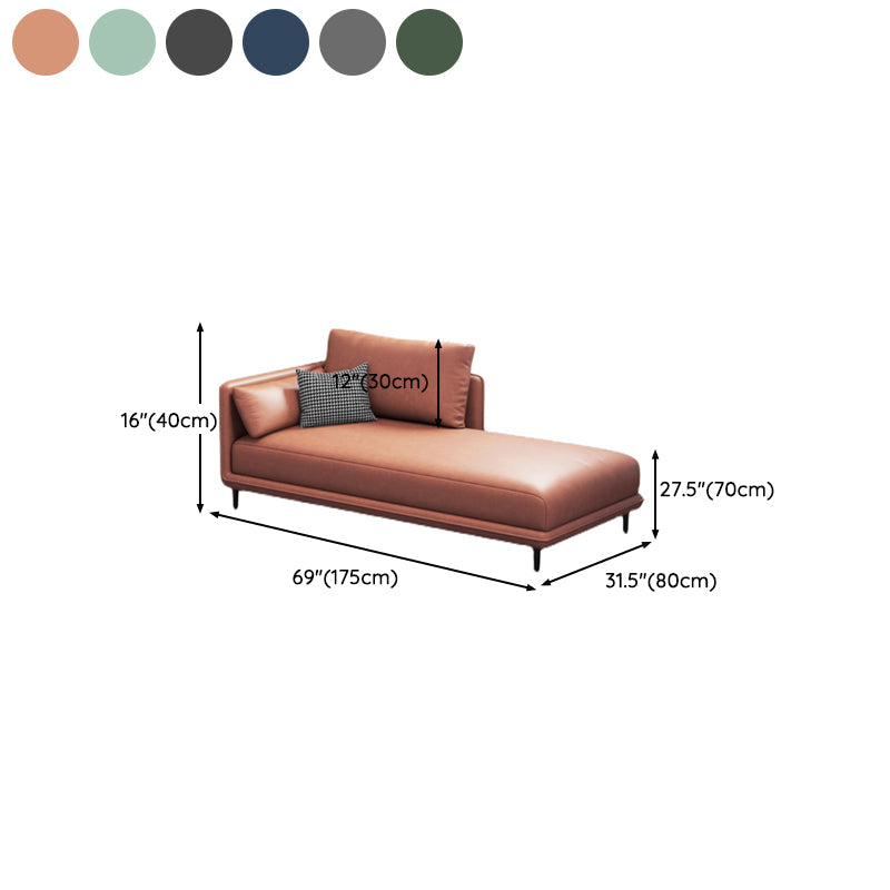 Modern Chaise Lounge Faux Leather Chaise Lounge Sofa with Pillow Clearhalo 'Chairs & Seating' 'Chaise Lounge' 'chaise_lounge' 'furn' 'furn_chaise_lounge' 'Furniture' 'Living Room Furniture' 7019834