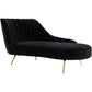 Glam Tufted Velvet Chaise Lounge with Reclining Channel Stitch Chaise for Living Room Black Left-Arm Chaise Clearhalo 'Chairs & Seating' 'Chaise Lounge' 'chaise_lounge' 'furn' 'furn_chaise_lounge' 'Furniture' 'Living Room Furniture' 7019837