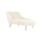 Glam Tufted Velvet Chaise Lounge with Reclining Channel Stitch Chaise for Living Room White Left-Arm Chaise Clearhalo 'Chairs & Seating' 'Chaise Lounge' 'chaise_lounge' 'furn' 'furn_chaise_lounge' 'Furniture' 'Living Room Furniture' 7019839