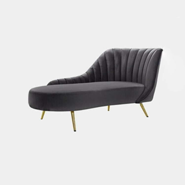 Glam Tufted Velvet Chaise Lounge with Reclining Channel Stitch Chaise for Living Room Clearhalo 'Chairs & Seating' 'Chaise Lounge' 'chaise_lounge' 'furn' 'furn_chaise_lounge' 'Furniture' 'Living Room Furniture' 7019840
