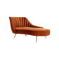 Glam Tufted Velvet Chaise Lounge with Reclining Channel Stitch Chaise for Living Room Orange Left-Arm Chaise Clearhalo 'Chairs & Seating' 'Chaise Lounge' 'chaise_lounge' 'furn' 'furn_chaise_lounge' 'Furniture' 'Living Room Furniture' 7019841