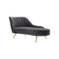 Glam Tufted Velvet Chaise Lounge with Reclining Channel Stitch Chaise for Living Room Grey Left-Arm Chaise Clearhalo 'Chairs & Seating' 'Chaise Lounge' 'chaise_lounge' 'furn' 'furn_chaise_lounge' 'Furniture' 'Living Room Furniture' 7019842