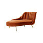 Glam Tufted Velvet Chaise Lounge with Reclining Channel Stitch Chaise for Living Room Orange Right-Arm Chaise Clearhalo 'Chairs & Seating' 'Chaise Lounge' 'chaise_lounge' 'furn' 'furn_chaise_lounge' 'Furniture' 'Living Room Furniture' 7019844