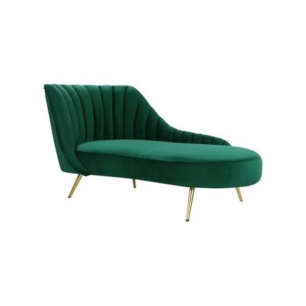 Glam Tufted Velvet Chaise Lounge with Reclining Channel Stitch Chaise for Living Room Green Left-Arm Chaise Clearhalo 'Chairs & Seating' 'Chaise Lounge' 'chaise_lounge' 'furn' 'furn_chaise_lounge' 'Furniture' 'Living Room Furniture' 7019845