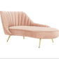 Glam Tufted Velvet Chaise Lounge with Reclining Channel Stitch Chaise for Living Room Pink Left-Arm Chaise Clearhalo 'Chairs & Seating' 'Chaise Lounge' 'chaise_lounge' 'furn' 'furn_chaise_lounge' 'Furniture' 'Living Room Furniture' 7019849