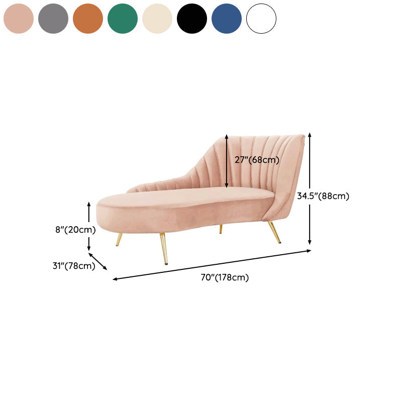 Glam Tufted Velvet Chaise Lounge with Reclining Channel Stitch Chaise for Living Room Clearhalo 'Chairs & Seating' 'Chaise Lounge' 'chaise_lounge' 'furn' 'furn_chaise_lounge' 'Furniture' 'Living Room Furniture' 7019857