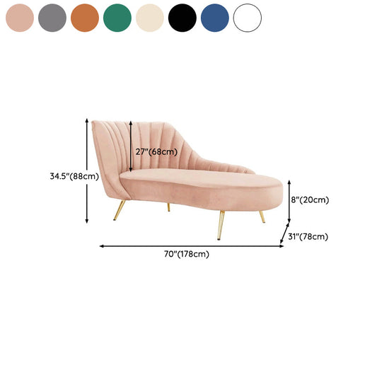Glam Tufted Velvet Chaise Lounge with Reclining Channel Stitch Chaise for Living Room Clearhalo 'Chairs & Seating' 'Chaise Lounge' 'chaise_lounge' 'furn' 'furn_chaise_lounge' 'Furniture' 'Living Room Furniture' 7019858