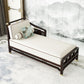 Traditional Style Cotton Chaise Lounge Bedroom Recessed Arms Chaise