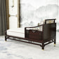 Traditional Style Cotton Chaise Lounge Bedroom Recessed Arms Chaise