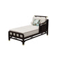 Traditional Style Cotton Chaise Lounge Bedroom Recessed Arms Chaise
