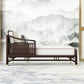 Traditional Style Cotton Chaise Lounge Bedroom Recessed Arms Chaise