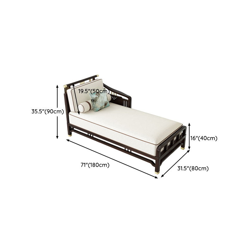 Traditional Style Cotton Chaise Lounge Bedroom Recessed Arms Chaise