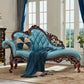Glam Chaise Lounge Genuine Leather Chaise Lounge Sofa for Living Room Blue Left-Arm Chaise Clearhalo 'Chairs & Seating' 'Chaise Lounge' 'chaise_lounge' 'furn' 'furn_chaise_lounge' 'Furniture' 'Living Room Furniture' 7019871