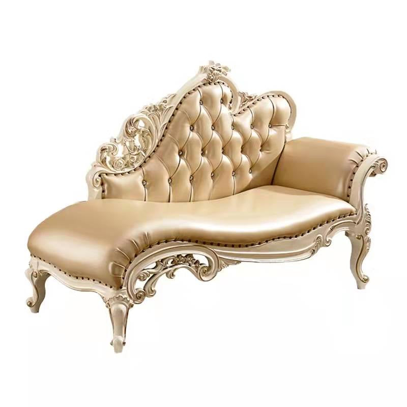 Glam Chaise Lounge Genuine Leather Chaise Lounge Sofa for Living Room Clearhalo 'Chairs & Seating' 'Chaise Lounge' 'chaise_lounge' 'furn' 'furn_chaise_lounge' 'Furniture' 'Living Room Furniture' 7019877