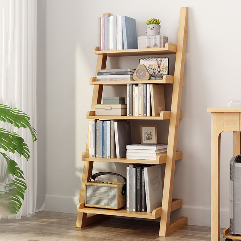 Modern Open Back Ladder Bookshelf Wooden Bookcase for Study Room Natural Clearhalo 'Bookcases' 'furn' 'furn_bookcases' 'Furniture' 'Office Furniture' 7019884