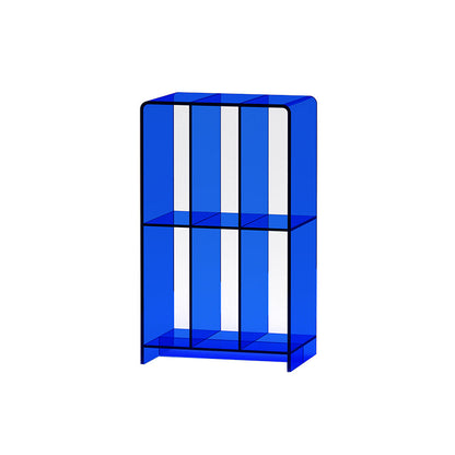 Modern Open Back Standard Bookshelf Acrylic Bookcase with Rectangular Shelves