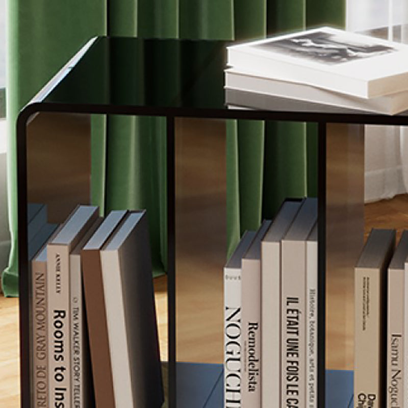 Modern Open Back Standard Bookshelf Acrylic Bookcase with Rectangular Shelves