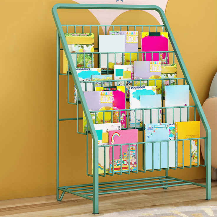 Moderne gesloten back ladder boekenplank metalen planken opgenomen boekenkast