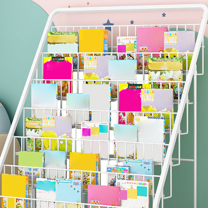 Moderne gesloten back ladder boekenplank metalen planken opgenomen boekenkast