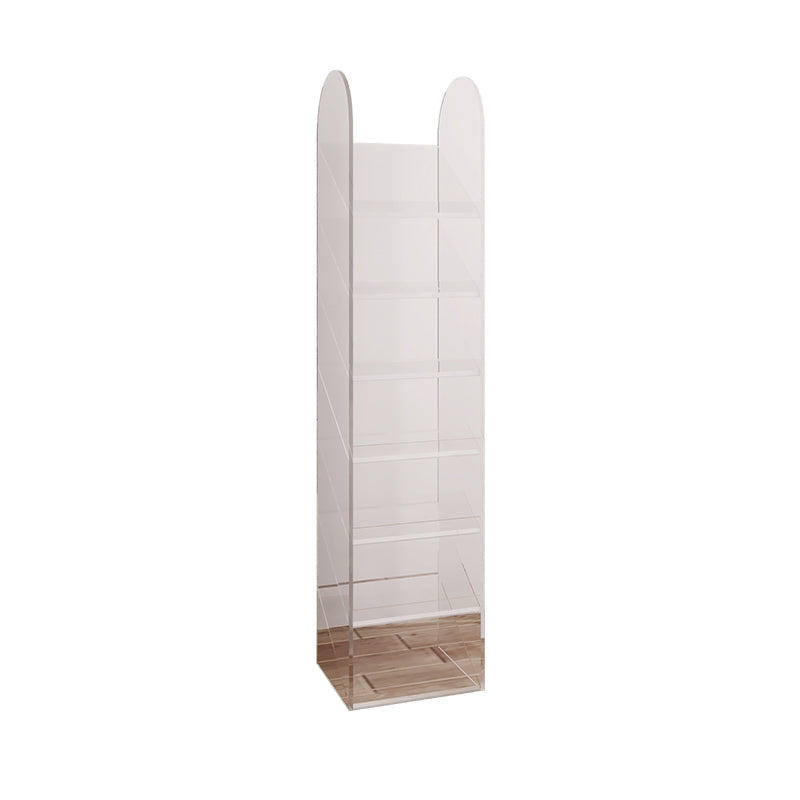 Modern Bookshelf Closed Back Standard Acrylic Bookcase for Study Room White Clearhalo 'Bookcases' 'furn' 'furn_bookcases' 'Furniture' 'Office Furniture' 7020025
