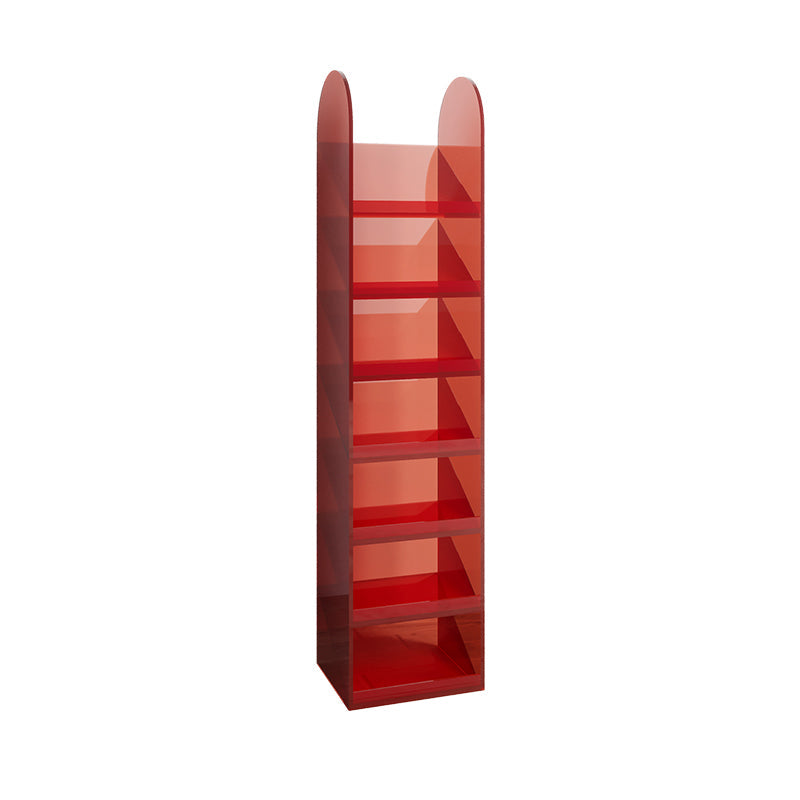 Modern Bookshelf Closed Back Standard Acrylic Bookcase for Study Room Red Clearhalo 'Bookcases' 'furn' 'furn_bookcases' 'Furniture' 'Office Furniture' 7020026