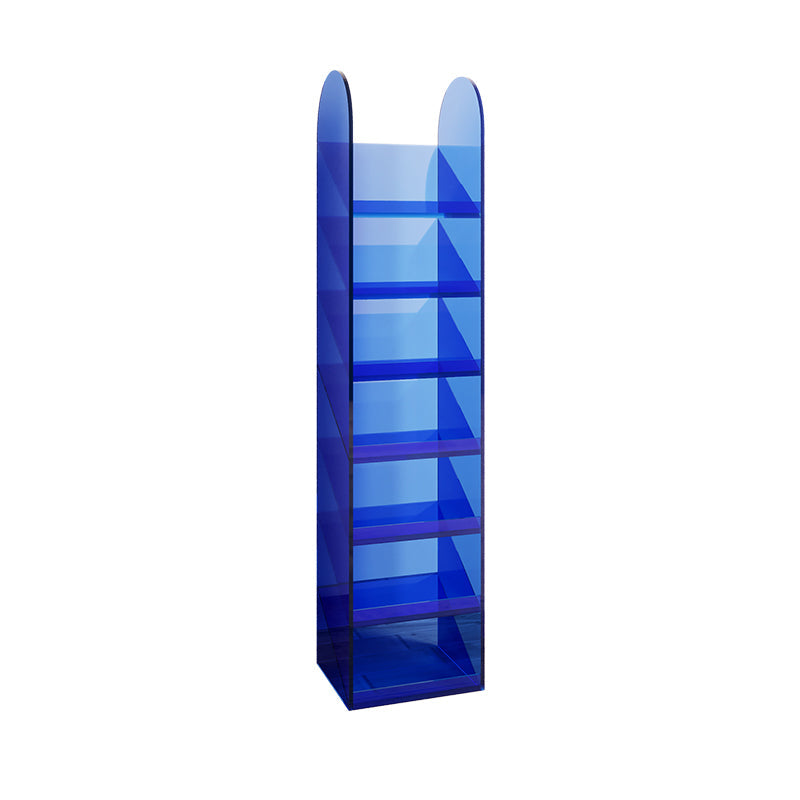 Modern Bookshelf Closed Back Standard Acrylic Bookcase for Study Room Blue Clearhalo 'Bookcases' 'furn' 'furn_bookcases' 'Furniture' 'Office Furniture' 7020028