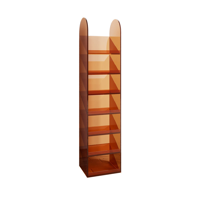 Modern Bookshelf Closed Back Standard Acrylic Bookcase for Study Room Tan Clearhalo 'Bookcases' 'furn' 'furn_bookcases' 'Furniture' 'Office Furniture' 7020034