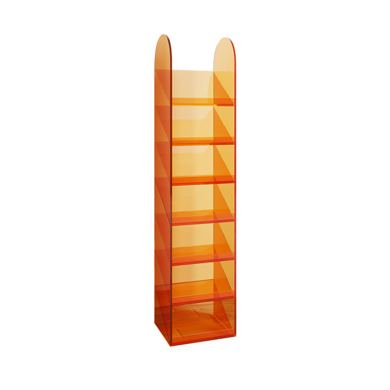 Modern Bookshelf Closed Back Standard Acrylic Bookcase for Study Room Orange Clearhalo 'Bookcases' 'furn' 'furn_bookcases' 'Furniture' 'Office Furniture' 7020035