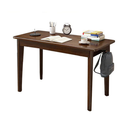 Solid Wood Rectangle Writing Desk Parsons Base 29.53-inch Tall Office Desk Walnut Drawer Not Included Clearhalo 'furn' 'furn_office_desk' 'Furniture' 'Office Desks' 'Office Furniture' 'office_desk' 7020088