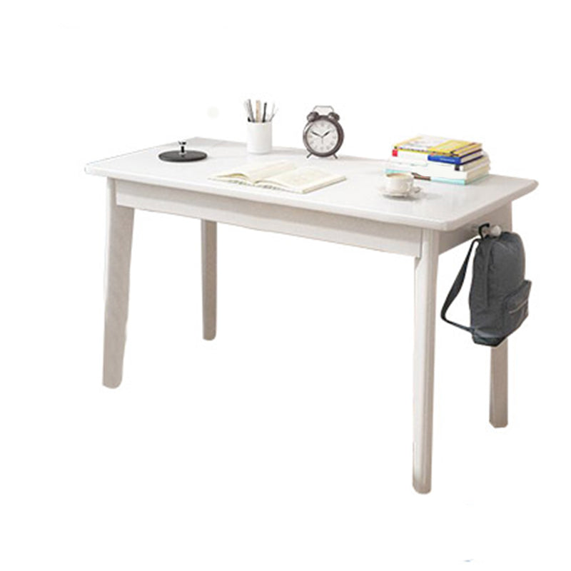 Solid Wood Rectangle Writing Desk Parsons Base 29.53-inch Tall Office Desk White Drawer Not Included Clearhalo 'furn' 'furn_office_desk' 'Furniture' 'Office Desks' 'Office Furniture' 'office_desk' 7020089