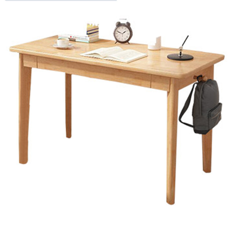 Solid Wood Rectangle Writing Desk Parsons Base 29.53-inch Tall Office Desk 31.5"L x 19.7"W x 29.5"H Natural 1 Clearhalo 'furn' 'furn_office_desk' 'Furniture' 'Office Desks' 'Office Furniture' 'office_desk' 7020090