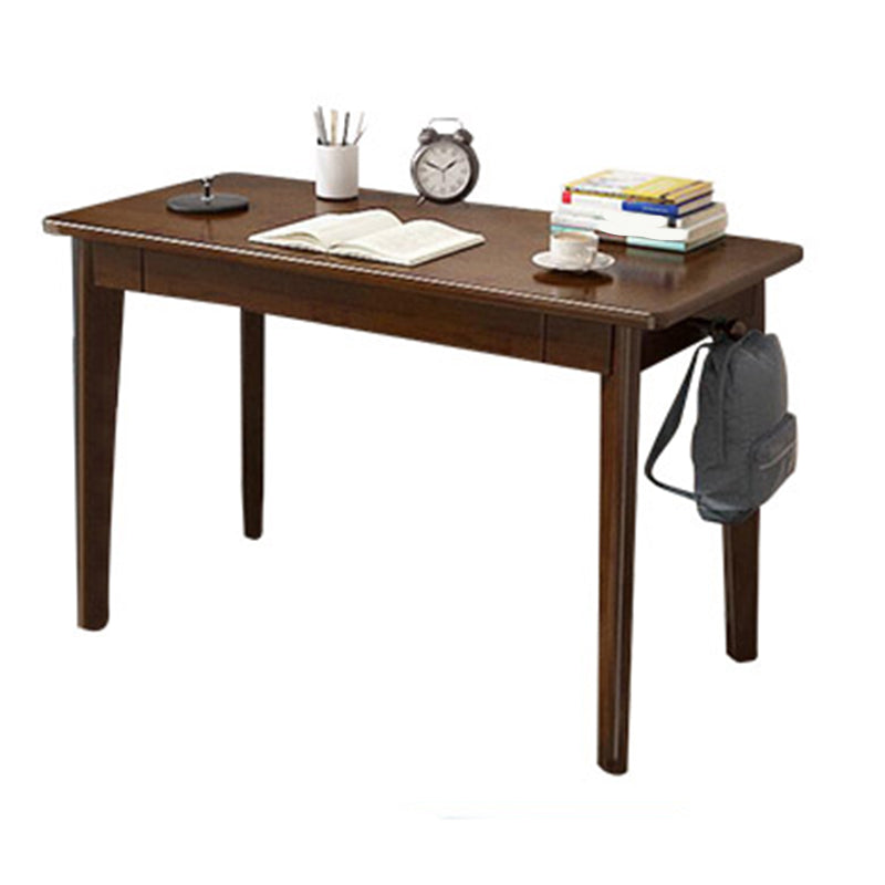Solid Wood Rectangle Writing Desk Parsons Base 29.53-inch Tall Office Desk 31.5"L x 19.7"W x 29.5"H Walnut 1 Clearhalo 'furn' 'furn_office_desk' 'Furniture' 'Office Desks' 'Office Furniture' 'office_desk' 7020091
