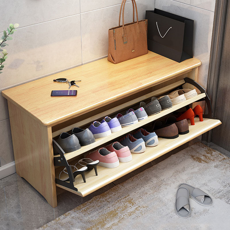 Panchina di ingresso Banca in legno con deposito con scarpe, larghezza 12 "