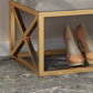 Panchina di ingresso moderna panca in metallo imbottito con deposito per scarpe, 14 "W