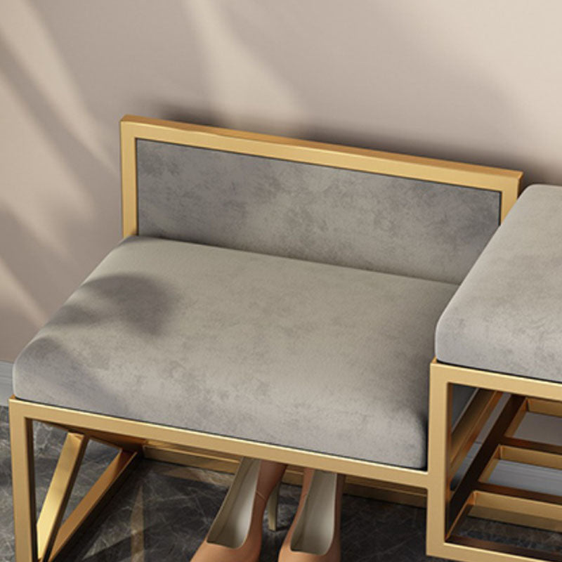 Panchina di ingresso moderna panca in metallo imbottito con deposito per scarpe, 14 "W