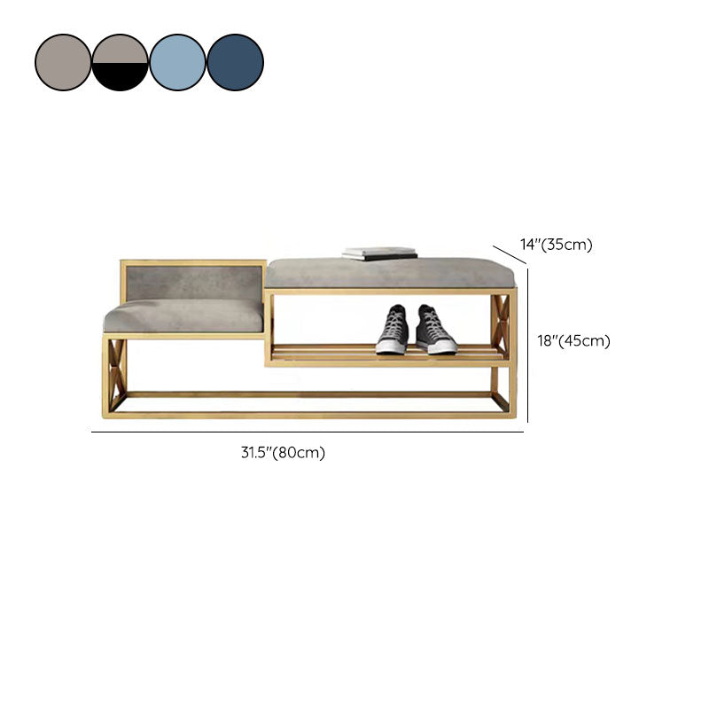 Panchina di ingresso moderna panca in metallo imbottito con deposito per scarpe, 14 "W