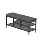 Modern Entryway Bench Cushioned Metal Seating Bench with Shelves , 12.5" Width Clearhalo 'Benches' 'Chairs & Seating' 'furn' 'furn_benches' 'Furniture' 'Living Room Furniture' 7020562