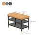 Modern Entryway Bench Cushioned Metal Seating Bench with Shelves , 12.5" Width Clearhalo 'Benches' 'Chairs & Seating' 'furn' 'furn_benches' 'Furniture' 'Living Room Furniture' 7020569