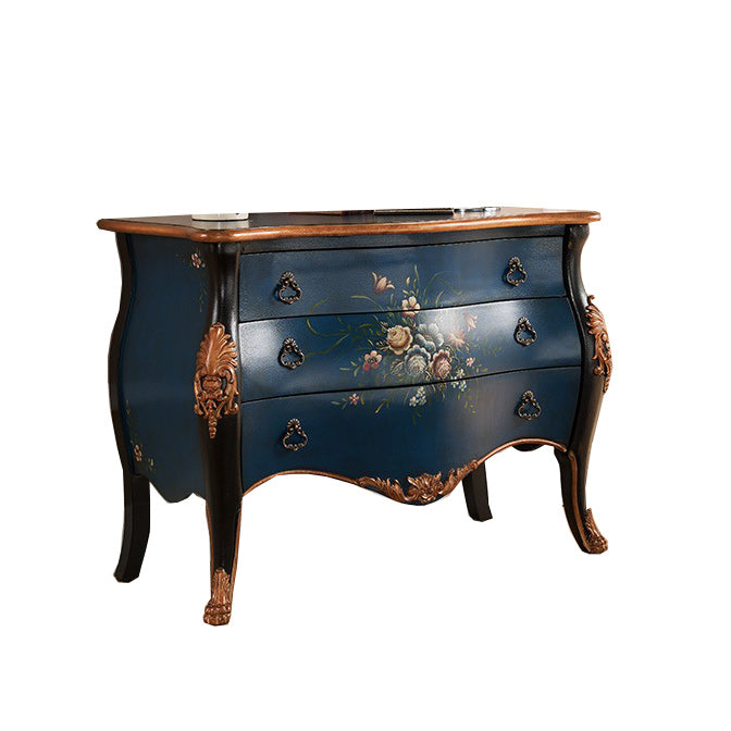 Cómoda Tradicional de Madera Cómoda Horizontal de 3 Cajones sin Espejo