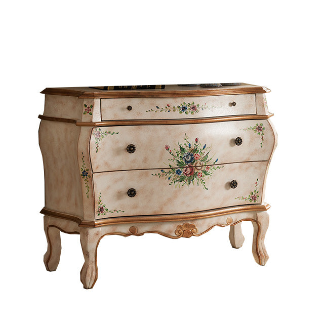 Cómoda Tradicional de Madera Cómoda Horizontal de 3 Cajones sin Espejo