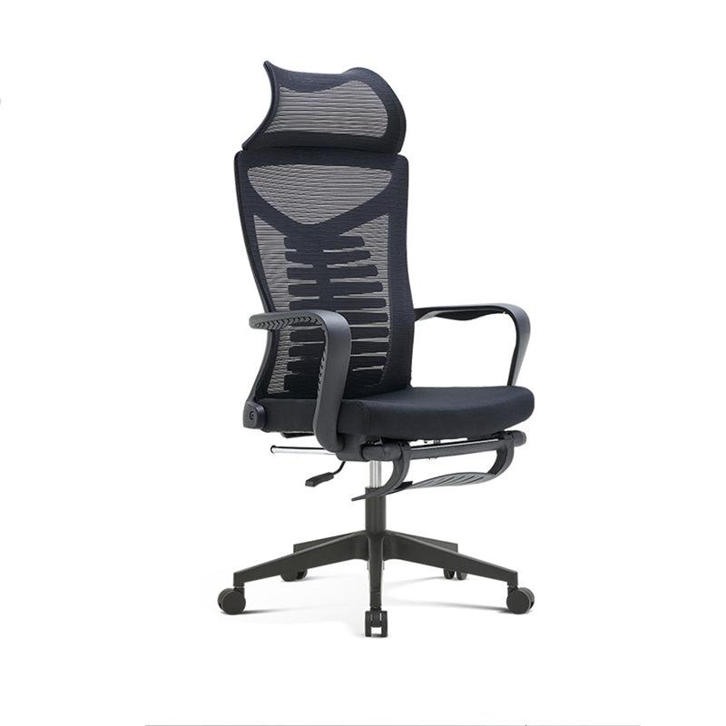 Fixed Arms Desk Chair Modern Adjustable Seat Height Swivel Chair with Footrest Clearhalo 'furn' 'furn_office_chair' 'Furniture' 'Office Chairs' 'Office Furniture' 'office_chair' 7023768