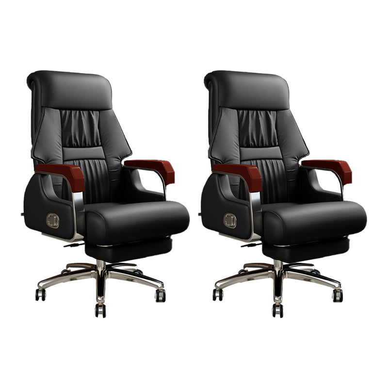 Sedia da ufficio a diapositiva moderna in pelle fissa in pelle regolabile altezza sedia da scrivania con ruote
