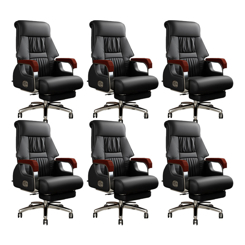 Sedia da ufficio a diapositiva moderna in pelle fissa in pelle regolabile altezza sedia da scrivania con ruote